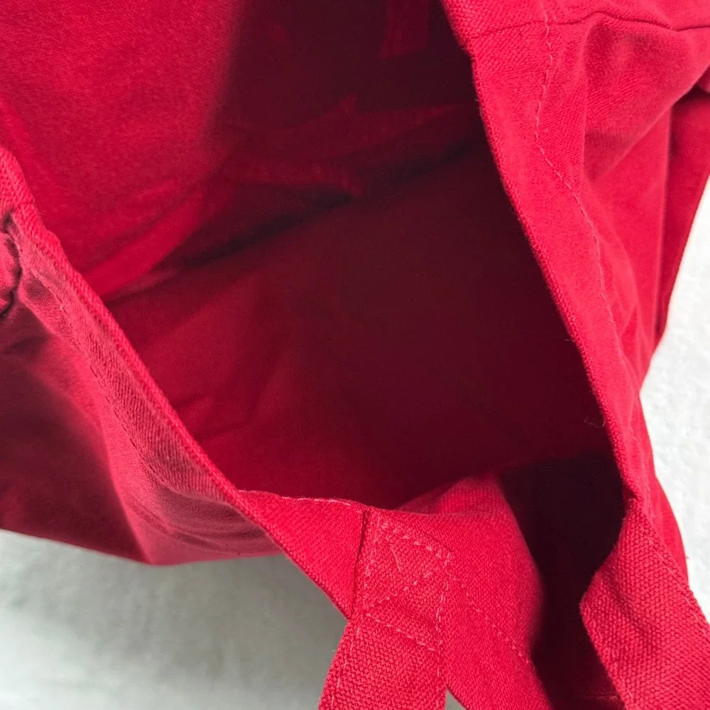 Sezane Red LOVE‎ Graphic Cotton Canvas Tote Bag Paris French Chic Shopping Bag